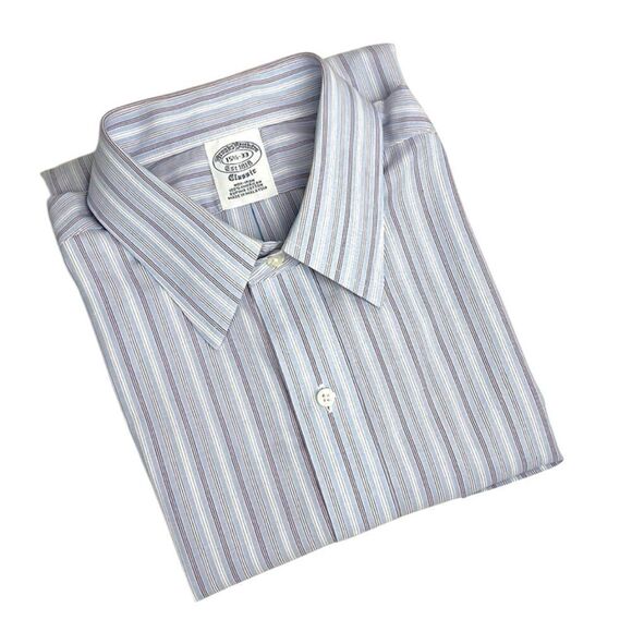 Brooks Brothers Cotton Striped Classic Fit Button Up Shirt Neck 15 1/2 - 33 - Picture 2 of 9